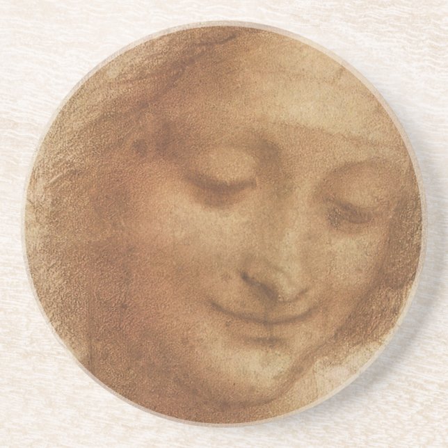 Portrait of Saint Anne by Leonardo da Vinci Coaster (Front)