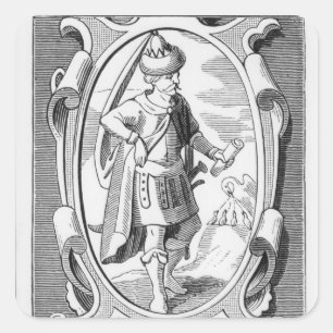 Portrait of Samuel Taylor Coleridge Square Sticker