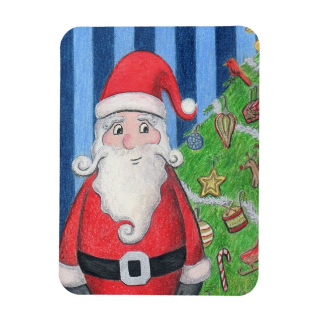 Portrait of Santa Christmas Magnet (Vertical)
