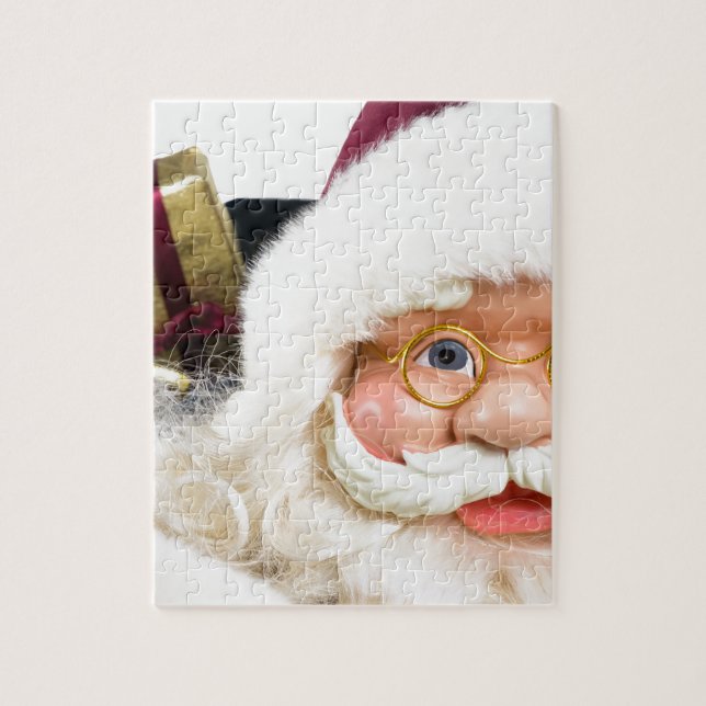Portrait of Santa Claus face and presents Jigsaw Puzzle (Vertical)