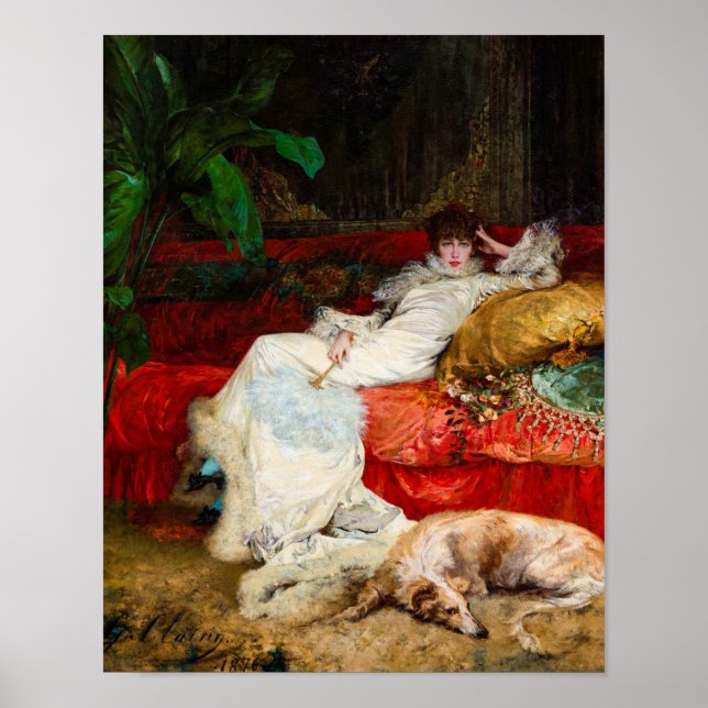 Portrait of Sarah Bernhardt by Georges Clairin Poster (Front)