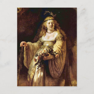 Portrait of Saskia as Flora by Rembrandt Postcard