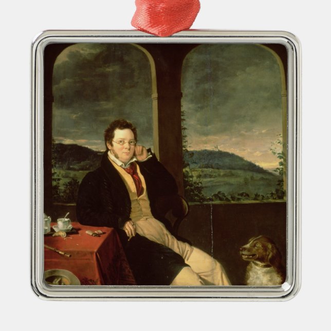 Portrait of Schubert Metal Ornament (Front)