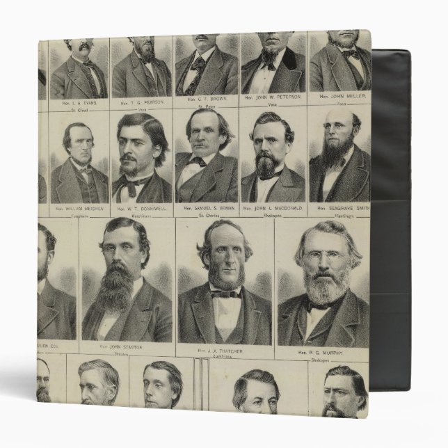 Portrait of Senators in Minnesota Binder (Front/Inside)