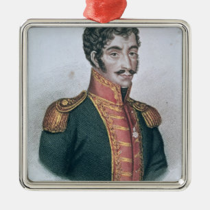 Portrait of Simon Bolivar Metal Ornament