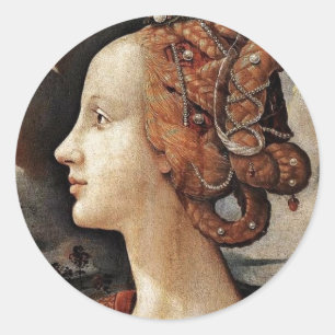 Portrait Of Simonetta Vespucci By Piero Di Cosimo Classic Round Sticker