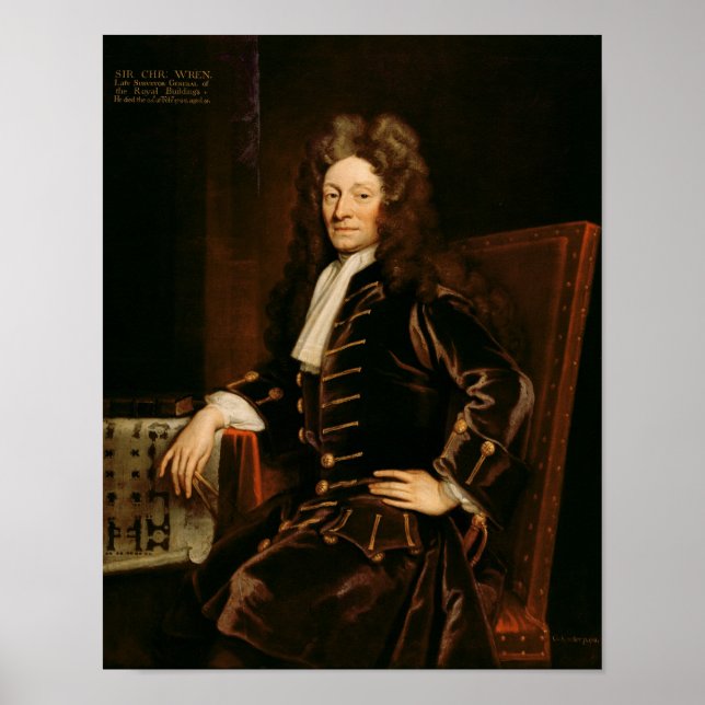 Portrait of Sir Christopher Wren  1711 Poster (Front)