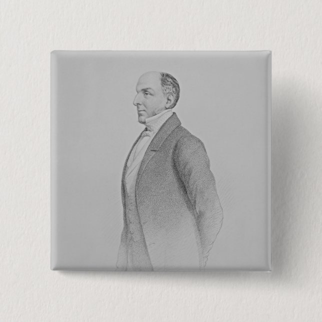 Portrait of Sir James R. G. Graham 2 Inch Square Button (Front)
