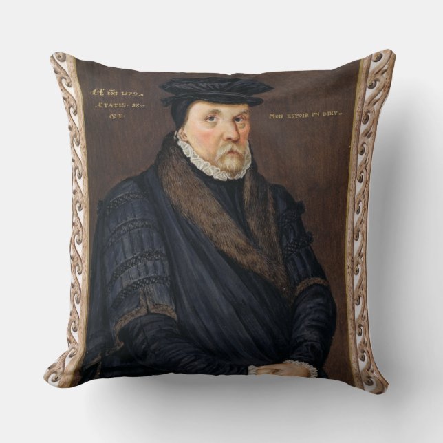 Portrait of Sir Thomas Gresham (c.1519-79) from 'M Throw Pillow (Front)