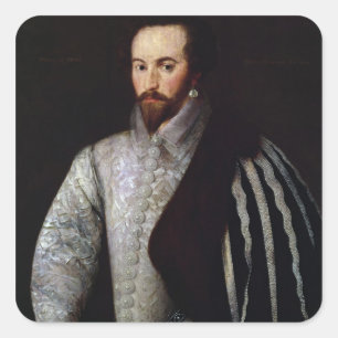 Portrait of Sir Walter Raleigh 1588 Square Sticker
