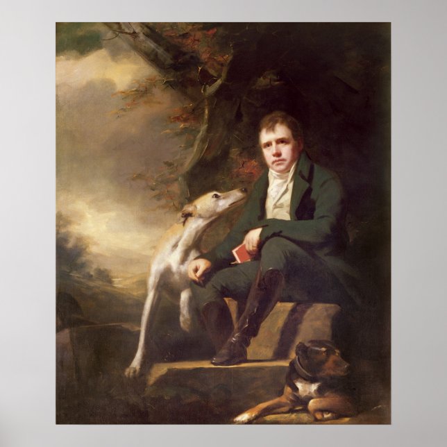 Portrait of Sir Walter Scott and his dogs Poster (Front)