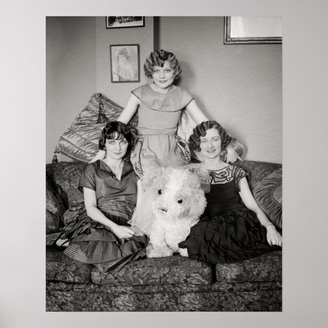 Portrait of Sisters, 1924. Vintage Photo Poster (Front)