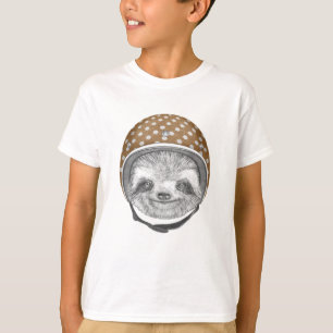 Portrait Of Sloth   Motorcycle Helmet T-Shirt