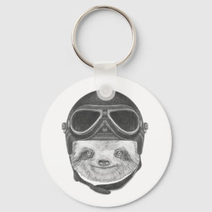 Portrait Of Sloth   Vintage Helmet Keychain