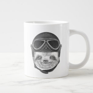 Portrait Of Sloth   Vintage Helmet Large Coffee Mug