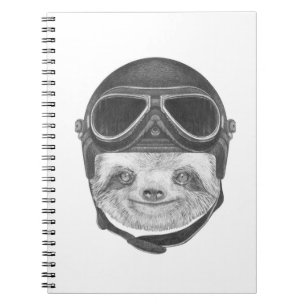 Portrait Of Sloth   Vintage Helmet Notebook