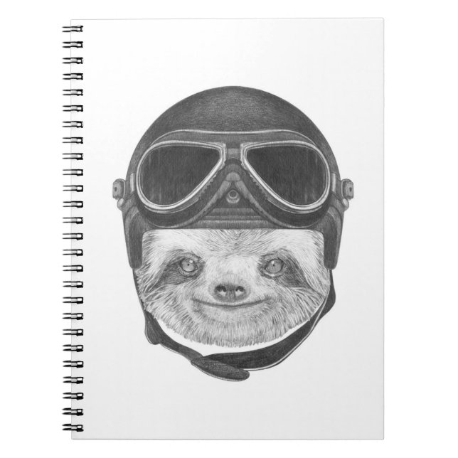 Portrait Of Sloth | Vintage Helmet Notebook (Front)