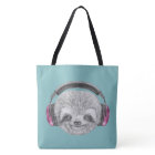 Portrait Of Sloth | Wearing Headphones