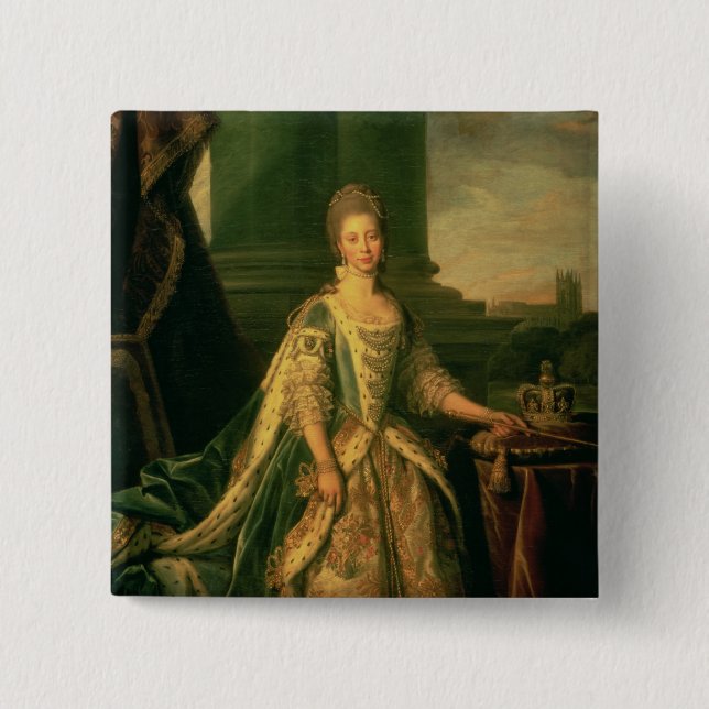 Portrait of Sophie Charlotte 2 Inch Square Button (Front)