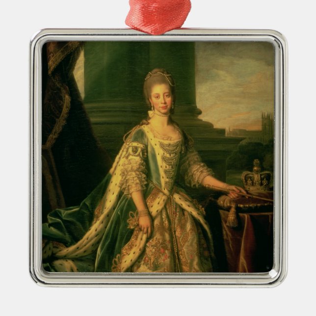 Portrait of Sophie Charlotte Metal Ornament (Front)