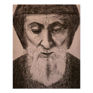 Portrait of St. Charbel Makhlouf Poster