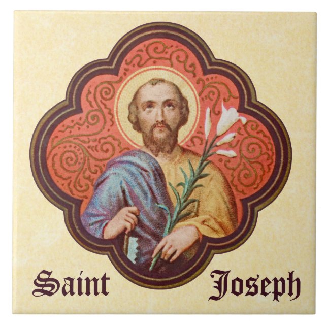 Portrait of St. Joseph in an Octofoil (TF 02) Tile (Front)