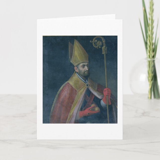 Portrait of St. Nicholas, 1700 (oil on canvas) Holiday Card (Front)