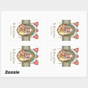Portrait of St. Rose Draped with Roses (M 024a) Sticker