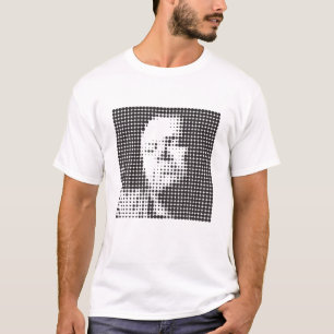 Portrait Of The Artist Abstract Male Face In Black T-Shirt