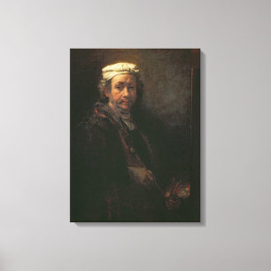 Portrait of the Artist at his Easel, 1660 Canvas Print