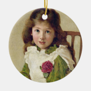 Portrait of the Artist's Daughter (oil on canvas) Ceramic Ornament