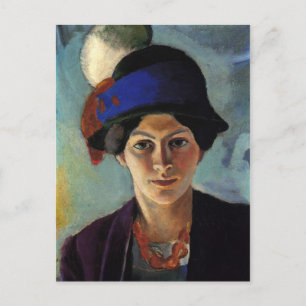 Portrait of the Artist's Wife by August Macke Postcard