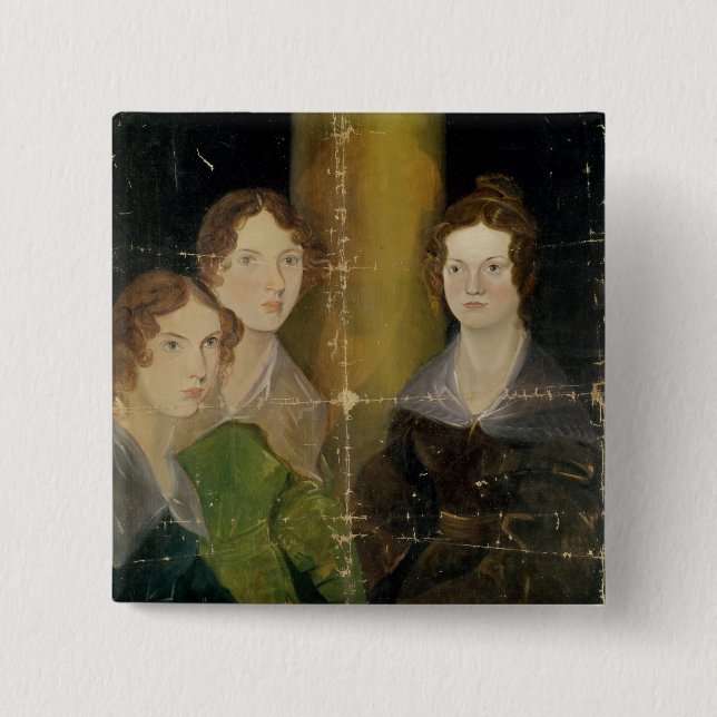Portrait of the Bronte Sisters, c.1834 2 Inch Square Button (Front)