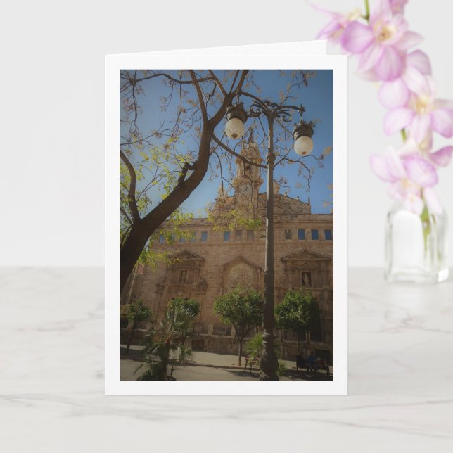 Portrait of the Church of the Santos Juanes, Spain Card (Orchid)