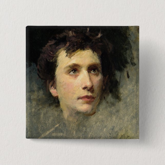 Portrait of the composer Pyotr Ilyich 2 Inch Square Button (Front)