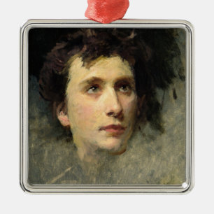 Portrait of the composer Pyotr Ilyich Metal Ornament