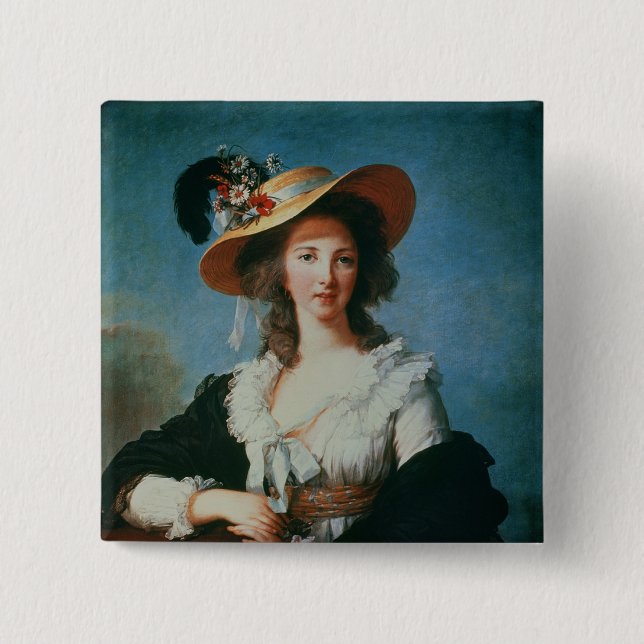 Portrait of the Duchess of Polignac 2 Inch Square Button (Front)