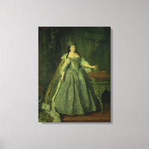 Portrait of the Empress Anna Ivanovna  1730 Canvas Print