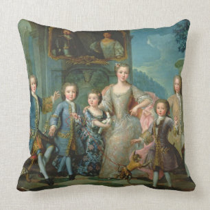 Portrait of the Family of the Duke of Valentinois Throw Pillow