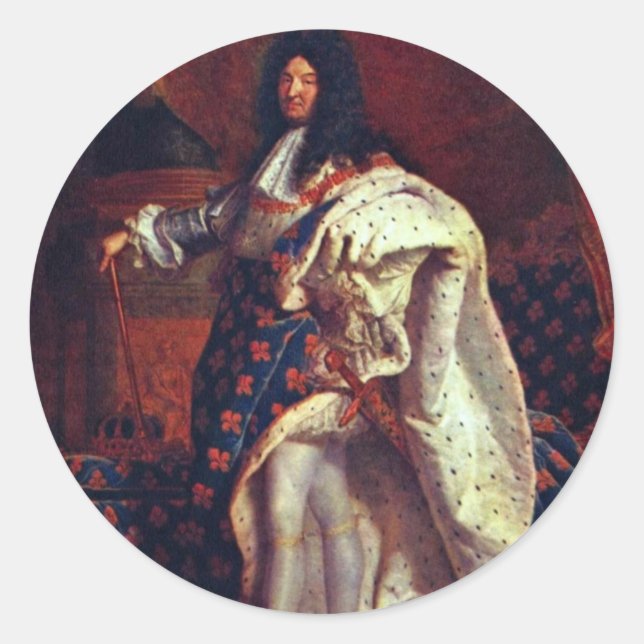 Portrait Of The French King Louis Xiv By Rigaud Hy Classic Round Sticker (Front)