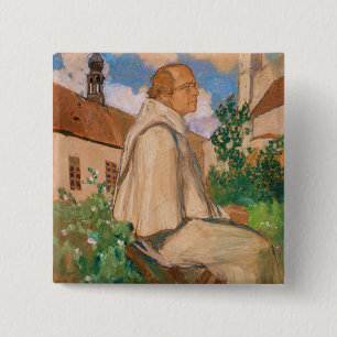 Portrait of the geneticist Johann Gregor 2 Inch Square Button