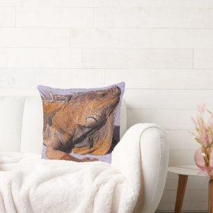 Portrait of the Iguana Throw Pillow
