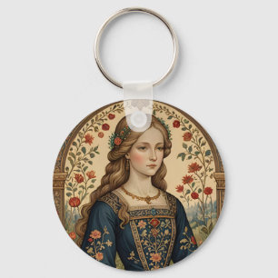 Portrait of the Lady in the Middle Ages Renaissanc Keychain