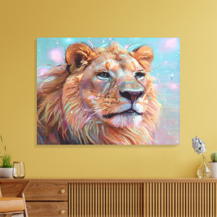 Portrait of the lion canvas print