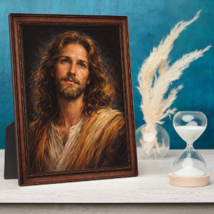 Portrait of the Lord Jesus Christ Chalk Drawing Plaque