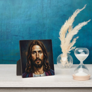Portrait of the Lord Jesus Christ Chalk Drawing Plaque