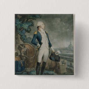 Portrait of the Marquis de La Fayette 2 Inch Square Button