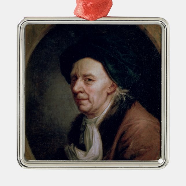 Portrait of the Mathematician Leonard Euler Metal Ornament (Front)