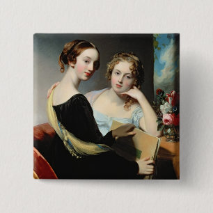 Portrait of the McEuen sisters, after 1823 2 Inch Square Button