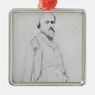 Portrait of the painter Hippolyte Flandrin Metal Ornament